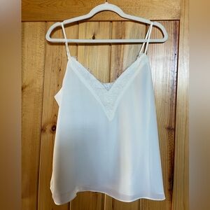 Adjustable strap lace white cami